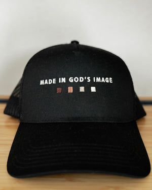 Made In God's Image Black Trucker Hat